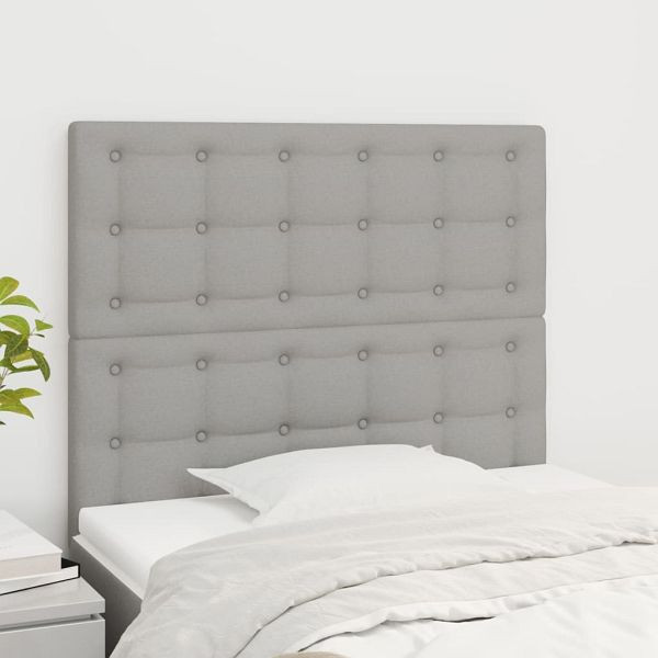 vidaXL Kopfteile 2 Stück Hellgrau 90x5x78/88 cm Stoff, 3116748