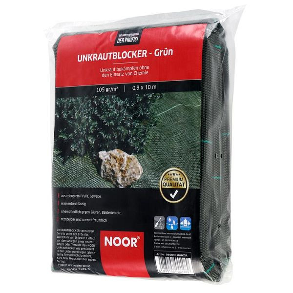 NOOR Unkrautblocker grün Bodengewebe 105g/m² 0,9 x 10m, 01009010UKGR