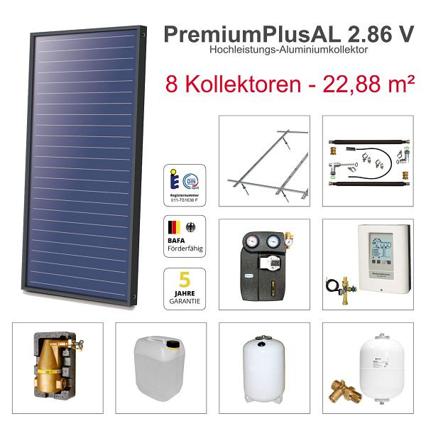 Solarbayer PlusAL Solarpaket 8 - Stock, Gesamtfläche Brutto: 22,88 m² vertikal, 410808200