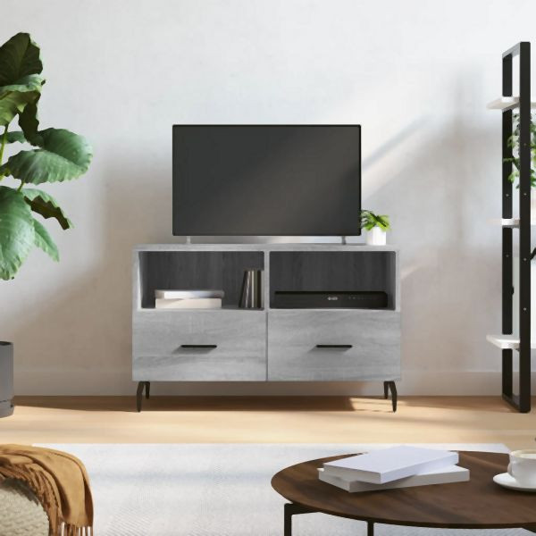 vidaXL TV-Schrank Grau Sonoma 80x36x50 cm Holzwerkstoff, 828994