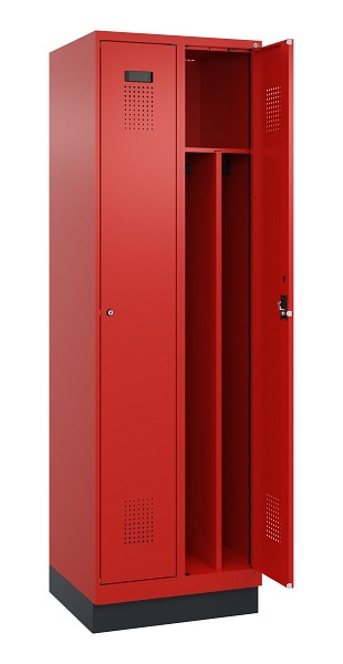 C+P Spind Evolo PLUS, mit Sockel, 2 Abteile, 1950x600x500mm, 3020/3020, Verschluss Zylinderschloss, 049020-20F S10052