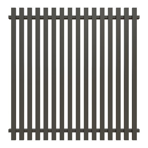 T&J STADE-Serie Lattenzaun, 180 x 180 cm, Latten 20 x 60 mm, Aluminium, anthrazit, 45454