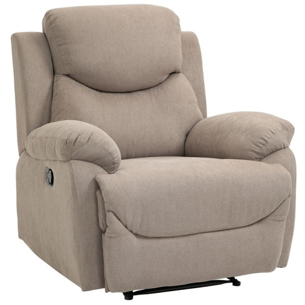 HOMCOM Relaxsessel Einzelsofa Liege 150° neigbarer Fernsehsessel Liegesessel TV-Sessel mit Schlaffunktion für Wohnzimmer Leinen Beige, 833-852BG