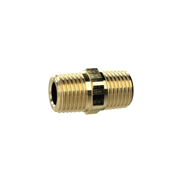 Riegler Doppelgewindenippel, R 1/8, R 1/8, SW 12, Messing, 134992