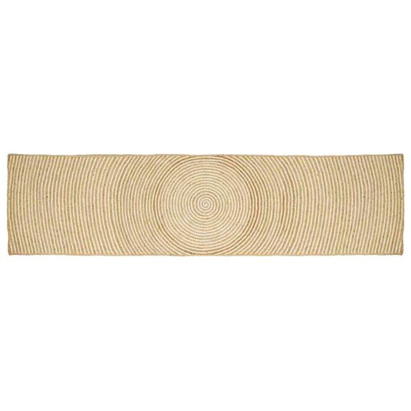 vidaXL Teppich Natürlich und Weiß 80 x 400 cm Jute, 42010718
