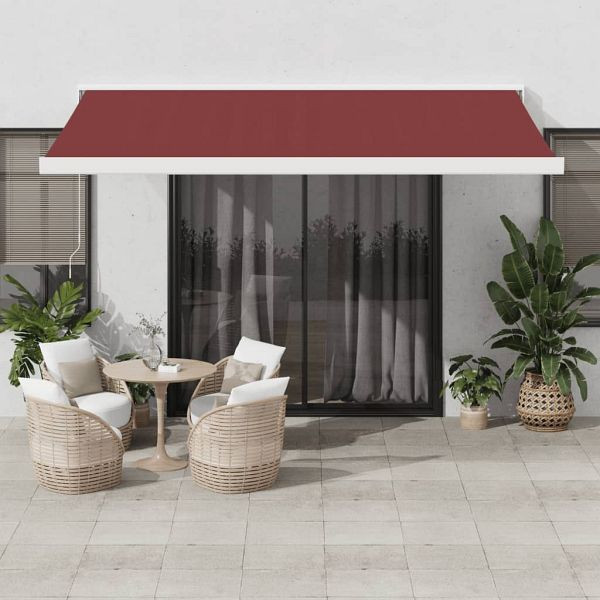 vidaXL Markise Automatisch Weinrot 400x300 cm, Top-Qualität, 3215325