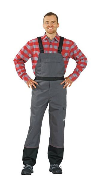 Planam Weld Shield Latzhose, grau/schwarz, Größe 52, 5530052