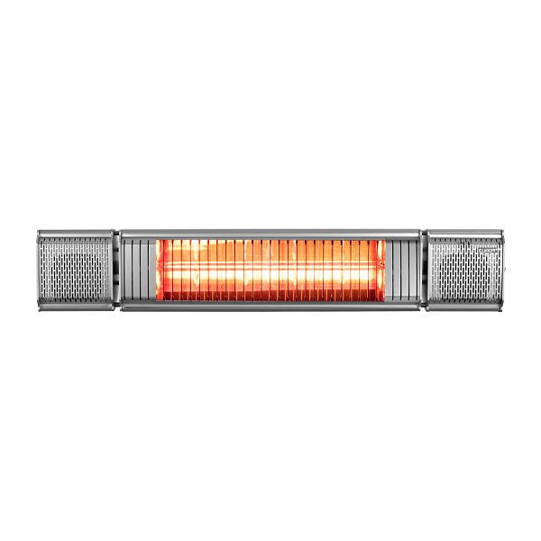 Eurom Heat and Beat, Terrassenheizung mit Lautsprechern, grau, 334586