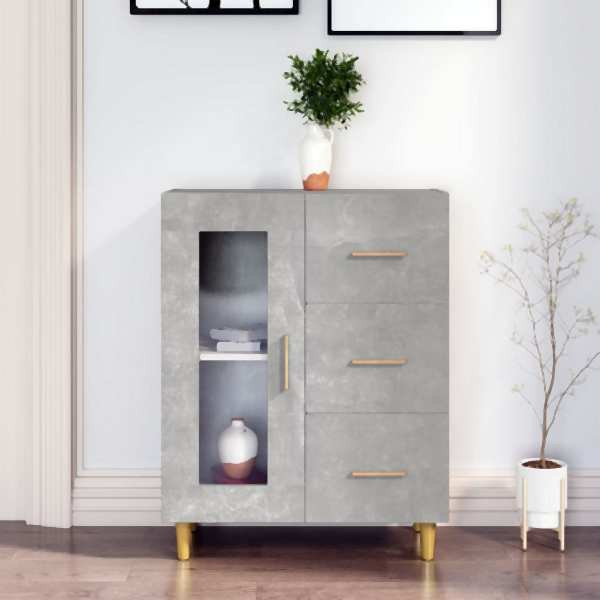vidaXL Sideboard Betongrau 69,5x34x90 cm Holzwerkstoff, 812208
