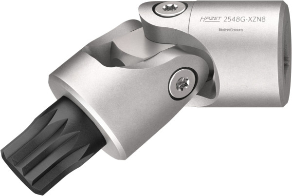 Hazet Schraubendreher Gelenkeinsatz, 1/4 Zoll (6,3 mm) Vierkant, Innen Vielzahn Profil XZN, SW M8, 2548G-XZN8