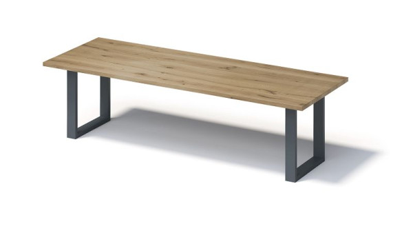 Bisley Fortis Table Regular, 2800 x 1000 mm, gerade Kante, geölte Oberfläche, O-Gestell, Oberfläche: natürlich / Gestellfarbe: anthrazitgrau, F2810OP334