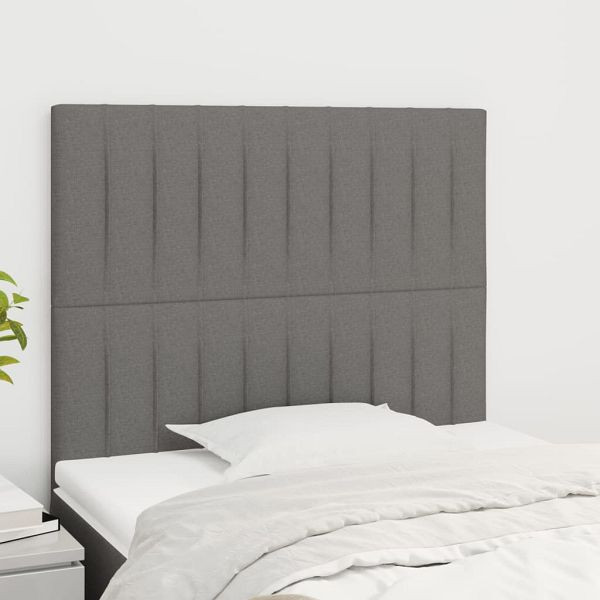 vidaXL Kopfteile 2 Stück Dunkelgrau 100x5x78/88 cm Stoff, 3116561