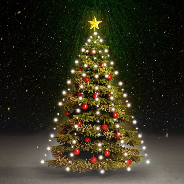 vidaXL Weihnachtsbaum-Lichternetz mit 210 LEDs Kaltweiß 210 cm, 328879