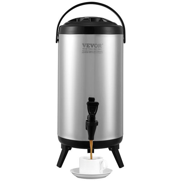 VEVOR Heiß- und Kalt9,2 L, Edelstahl mit Zapfen & Tragegriff für Kaffee, Wasser, Saft, Isolierkanne für Cafés, Bars, YLHLQQYX12L0TQWXUV0