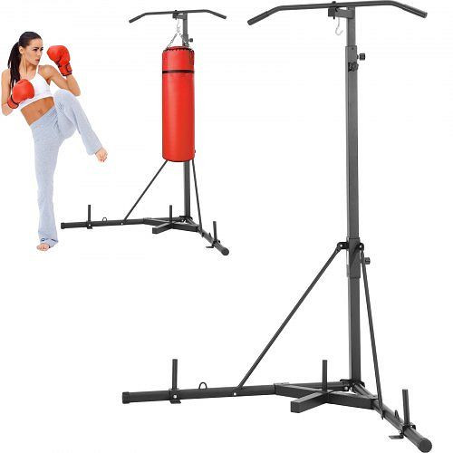 VEVOR 2-in-1-Boxsackständer, Robustes Trainingsgerät aus Stahl, Höhenverstellbar, mit Klimmzugstange, Hält bis zu 181 kg, SDJYTXSJ4654R7T35V0