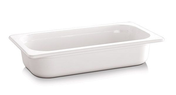 APS GN 1/4 Behälter -ECO LINE-, 26,5 x 16,2 cm, Tiefe: 65 mm, Melamin, weiß, 1,35 Liter, 83751