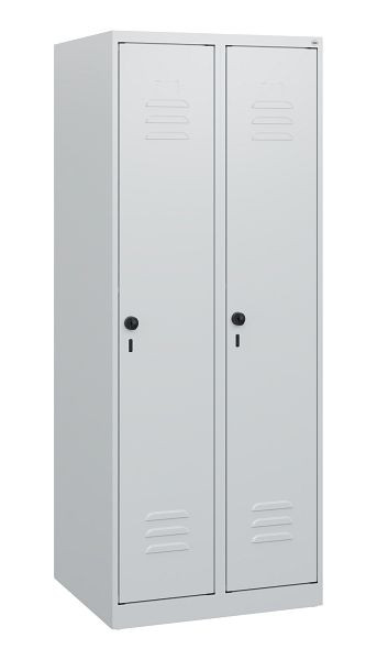 C+P Umkleidespind Classic PLUS, 2 Abteile, 1530x600x500mm, 7035/7035, Drehriegel, 0800005-20 S10029