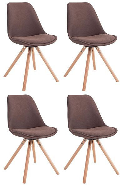 CLP Stuhl Toulouse Stoff Natura Rund, braun, VE: 4 Stück, 320339