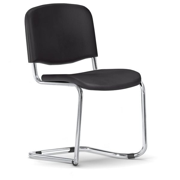 Deskin Besucherschwinger ISO Kunstleder, Gestell verchromt, Bezug Kunstleder V, schwarz, 352443