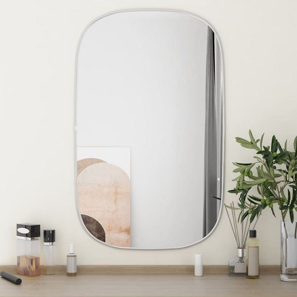 vidaXL Wandspiegel Silbern 80x50 cm, Glas, PVC, praktisch, minimalistisch, 348214