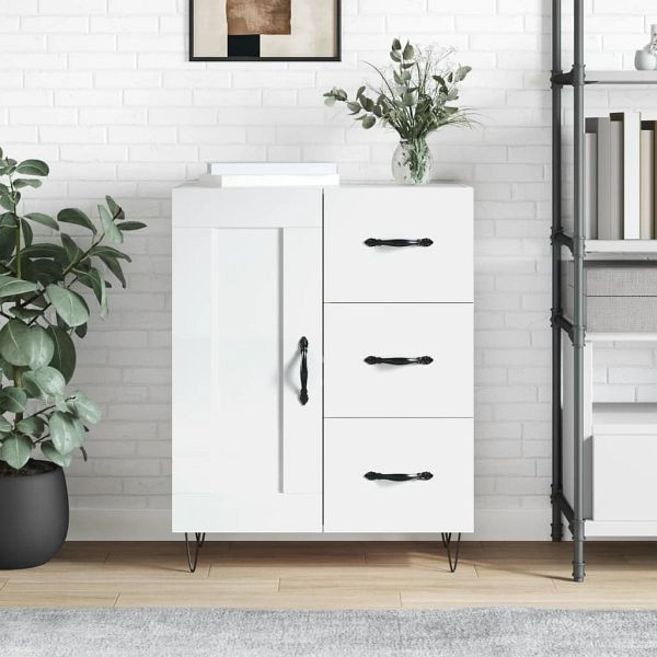 vidaXL Sideboard Hochglanz-Weiß 69,5x34x90 cm Holzwerkstoff, 830254