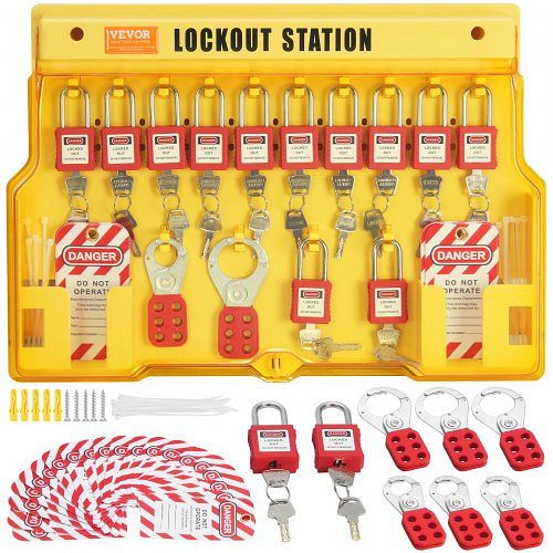 VEVOR Elektrisches Lockout-Tagout-Kit, 60-teilige Sicherheits-Lockout-Tagout-Station, AQSJTZ60JDGB62SHMV0