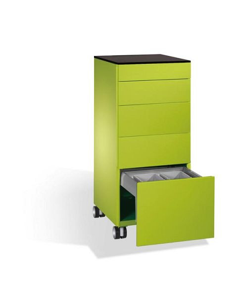 C+P Catering-Caddy Asisto, H1157xB500xT600mm, Farbe: Viridingrün / Viridingrün, Griffleiste, 54780-150 S10020