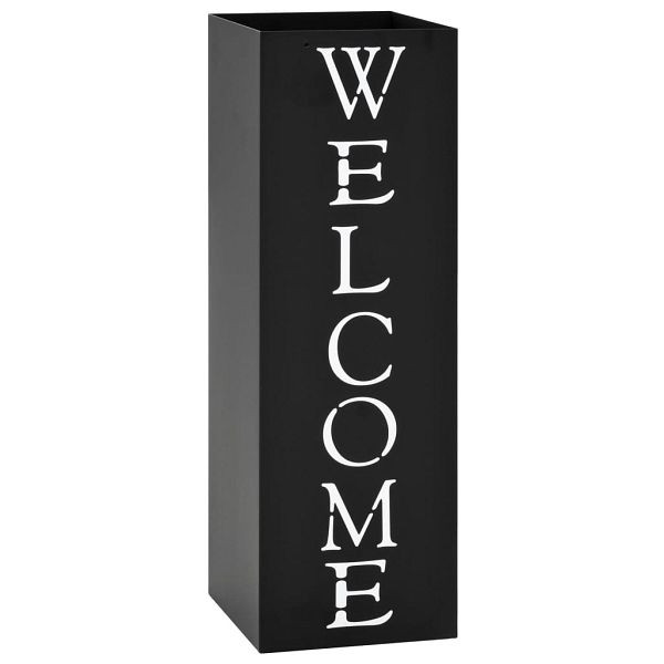 vidaXL Regenschirmständer Welcome Stahl Schwarz, 246796