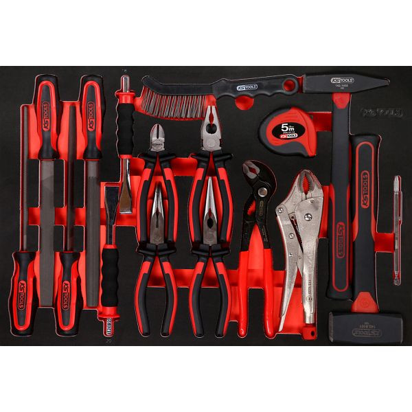 KS Tools PERFORMANCEplus Werkzeugsatz 17-teilig Zangen-, Hammer- und Meißel, 811.0017
