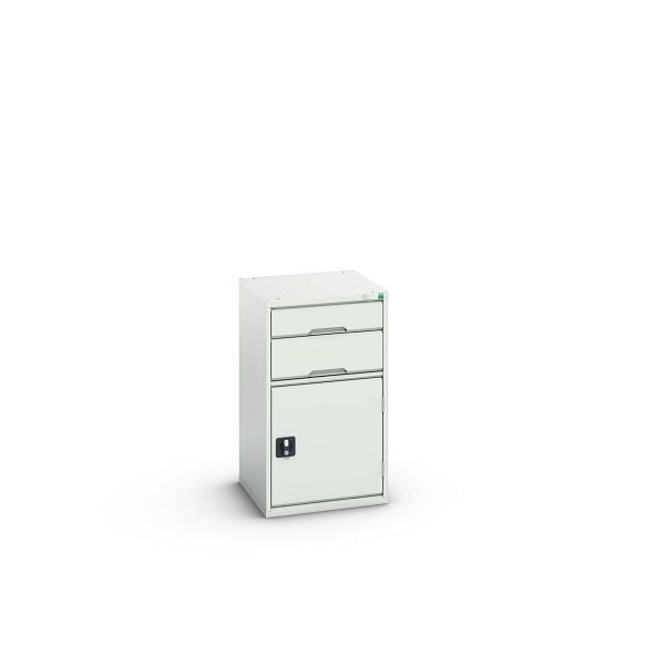 bott verso Schubladenschrank mit Flügeltür, mit 2 Schubladen und Fachboden, BxTxH: 525 x 550 x 900 mm, Lichtgrau / Lichtgrau, 16925037.16