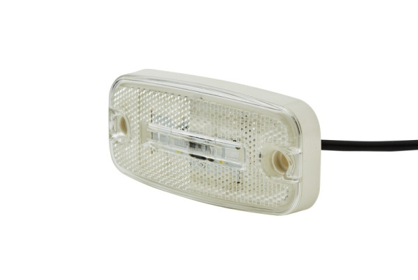 HELLA Positionsleuchte, LED, 24V, Anbau/Schraubanschluss, Scheibenfarbe: weiß, LED-Lichtfarbe: weiß, 5000mm, offene Kabelenden, vorne, 2PG 345 600-411