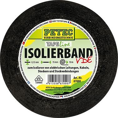 Petec Isolierband, 15mm x 0,15mm x 10 m, VE: 10 Stück, 87000