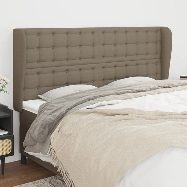 vidaXL Kopfteil mit Ohren Taupe 163x23x118/128 cm Stoff, 3118400