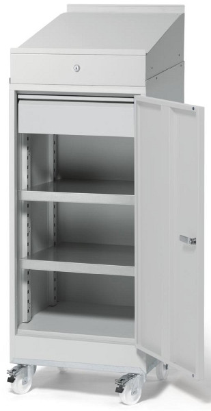 Deskin Pultschrank mobil WS PROFI SYSTEM, Lichtgrau RAL 7035, 500 x 500 x 1290 mm, 269709