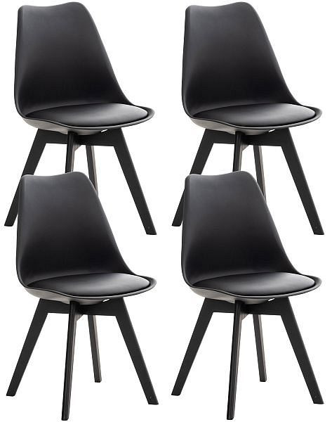 CLP 4er Set Stuhl Linares Kunststoff, schwarz/schwarz, 316835