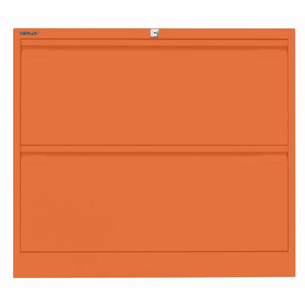 Bisley Hängeregistraturschrank, doppelbahnig, 2 HR-Schubladen, 603 orange, DF2603
