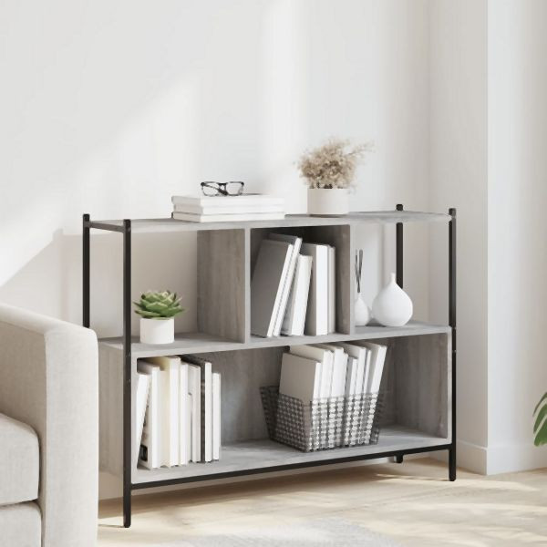 vidaXL Bücherregal Grau Sonoma 102x28x77,5 cm Holzwerkstoff, 838901