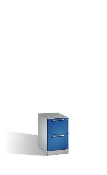 C+P Hängeregistraturschrank Asisto, H710xB440xT600mm, Farbe: Weißaluminium / Enzianblau, Bügelgriff, 146275-211 S10083