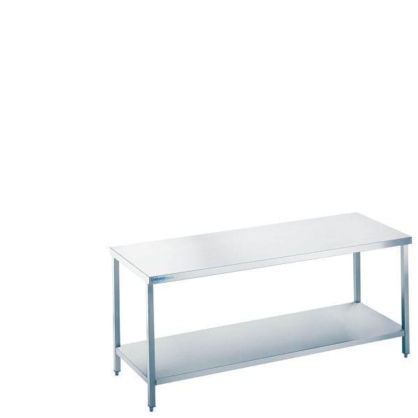 CHROMOnorm Arbeitstisch mit Zwischenboden, Tiefe 600mm, Tischplatte allseits abgekantet, TZ0604A0000