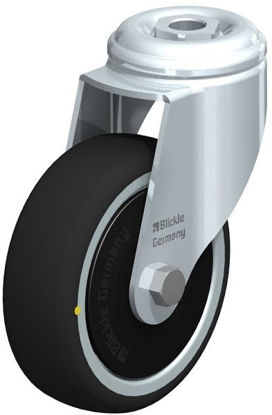Blickle LKRA-PATH 101K-ELS-FK Apparate-Lenkrolle mit Rückenloch, Thermoplastisches Polyurethan, Grau, 845668