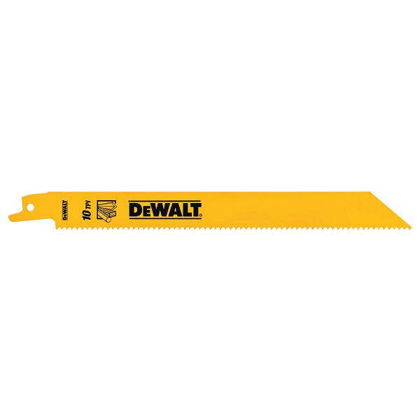 DeWalt Säbelsägeblatt Bi-Metall für universellen Einsatz 203mm 10TPI, VE: 5 Stück, DT90383-QZ
