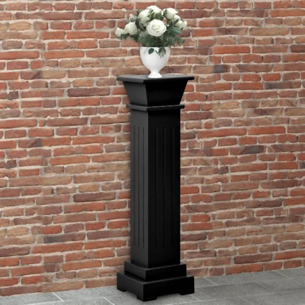 vidaXL Klassischer Säulen-Pflanzenständer Schwarz 17x17x66 cm MDF, 323970