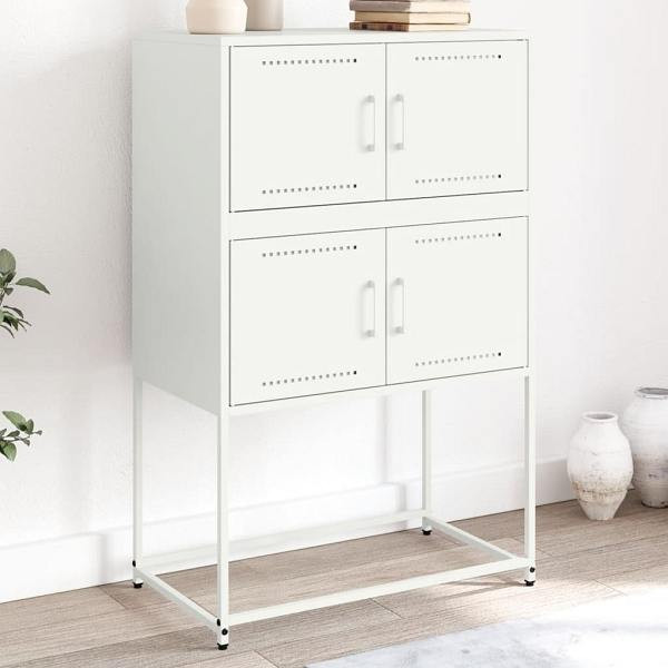 vidaXL Sideboard Weiß 68,5x38,5x107 cm Stahl, 846487, 8721102633706