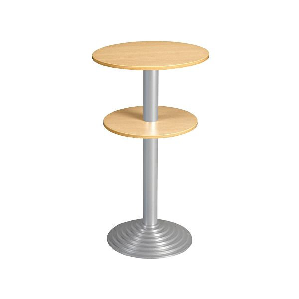 Bisley Stehtisch, rund, Durchmesser: 600mm, zwei Platten, 19mm Tischstärke, 399 chrom x MP ahorn, SR206MP399