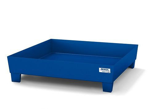DENIOS Auffangwanne classic-line für 1 Fass, Stahl lackiert, Füße, ohne Gitterrost, H 290 mm, 259316