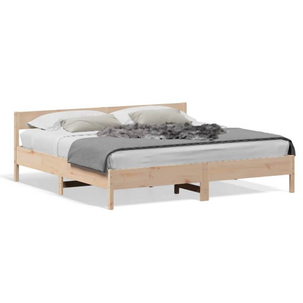 vidaXL Massivholzbett mit Kopfteil 180x200 cm Kiefer, 3216212
