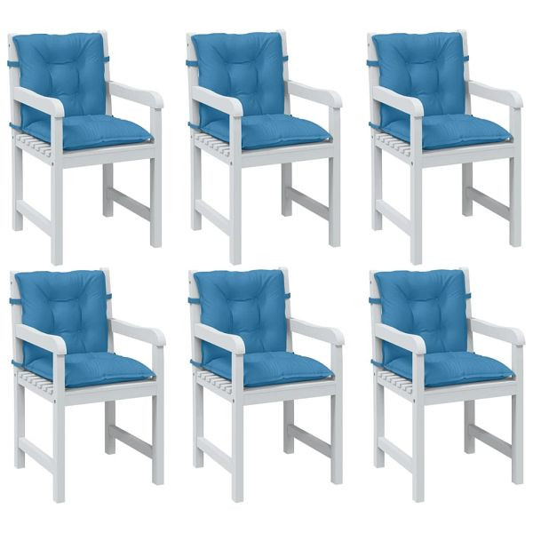 vidaXL Niedriglehner-Auflagen 6 Stück Melange Blau 100x50x7 cm Stoff, 4002393