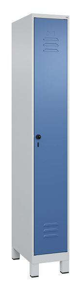 C+P Umkleidespind Classic PLUS, Füße, 1950x300x500mm, 7035/5023, Drehriegel, 080010-10 S10005