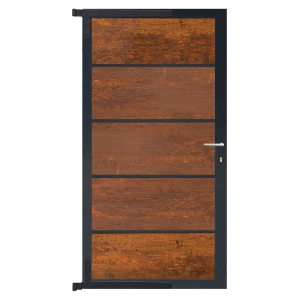 T&J FARÖ-Tor-Komplettset, 90 x 175 cm, Deko-Rost/anthrazit, 44145