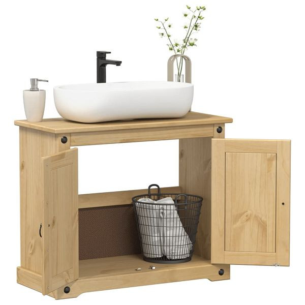 vidaXL Waschbeckenunterschrank Corona 73x33x60 cm Massivholz Kiefer, 4002791